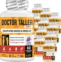 NuBest Doutor Taller Crianças com multivitamínicos, Multiminerais, Comprimidos mastigáveis de cálcio, Suplemento de cálcio para crianças Idades 2 a 9 - Sabor de uva - Ajuda Crianças Saudáveis - 12 Pack