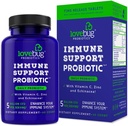 lovebug PROBIOTICS Imune Support Probiótico diário para homens e mulheres, 40 bilhões de UFC & 6 Strains, inclui vitamina C, zinco e Echinacea, 30 cápsulas, Vegan & Non-GMO