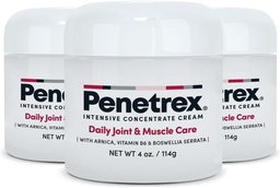 Terapia articular e muscular Penetrex - Conforto calmante para as costas, pescoço, mãos, pés - Esfregadura Corpo inteiro Premium com Arnica, Vitamina B6 HSH & Boswellia - 4 oz Cream (3 pacote)