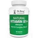 Dr. Berg Natural Vitamina B1 B6 B12 Complexo - Suplemento de vitamina B1 allithiamina com 8 Essential Complexo de vitamina B para homens e mulheres incluindo tiamina, niacina, folato, magnésio e mais - 60 cápsulas