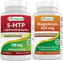 Melhores naturais 5-HTP (5-hidroxitriptofano) 100 mg & glicinato de magnésio 425 mg