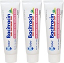 Globe (3 Pack) Pomada de zinco de Bacitracina + Aloe 1oz - Antibiótico de força máxima para cura de feridas - Solução tópica medicada para cortes, queimaduras, raspas - Infecção da pele e essenciais de primeiros socorros