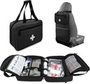 Saco de primeiros socorros vazio, compacto e portátil de suprimentos médicos Organizador com vários compartimentos, Bolsa de trauma de emergência para viagem, Camping, Caminhadas, Carro, Viagem e uso doméstico, Preto (apenas saco)