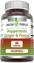 Fórmulas surpreendentes - hortelã, gengibre e funcho Suplemento dietético - 363 Milligrams - 120 Softgels (Não-GMO, Gluten Free) -