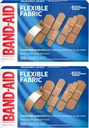 Bandagens de adesivo de tecido flexível da marca BAND-AID com tecido de tecelagem de memória, Quilt-Aid Comfort Pad & Hurt-Free Pad; Cuidado da ferida para cortes menores, raspas, e feridas, tamanhos variados, 2 x 100 contagem