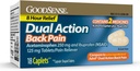 Comprimidos GoodSense Dual Action Acetaminofeno e Ibuprofeno (AINE), 250 mg/125 mg, Dor nas costas, 18 Contagem