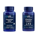 Vida Extensão Curcumina Elite Turmeric Extract, Promove uma resposta inflamatória saudável & Vitaminas D e K com Iodo Mar, Vitamina D3, Vitamina K1 e K2