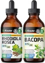 BIO KRAUTER Rhodiola Rosea Tintura 4 Fl. Oz. & Bacopa Tintura 4 Fl. Oz.