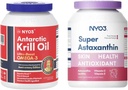 Krill Oil Omega 3 1000mg softgels e astaxantina 12mg suplementos antioxidantes Bundle