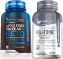 Herbtónicos Apple Cider Vinagre Cápsulas Plus Keto BHB □ Queimador de gordura e perda de peso Suplemento para Mulheres e Homens - Foli-Tonic DHT Bloqueador & Perda de cabelo Suplemento