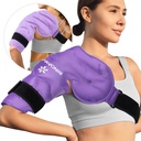 KingPavonini Shoulder Ice Pack Rotator Cuff Cold Therapy, Reusable Gel Ice Pack para lesões no ombro, alívio da dor, inchaço, cirurgia dos ombros, tendonite, bursite, roxo, tamanho médio