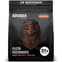 Birdman Falcon Performance Vegan Protein Powder, 31g Protein, 5g Creatina, 5g BCAA, Probióticos, Eletrolitos, Pré-treino, Baixo carboidrato, Livre de Açúcar & Leite Livre, Proteína de Chocolate Baseada em Planta, 28 porções