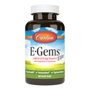 Carlson - E-Gems Elite, 1000 UI (670 mg) Vitamina E com tocoferóis e tocotrienols, Optimal Wellness, 60 Softgels