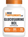 BulkSuplementos.com Cápsulas de glucosamina HCl - Suplemento de glucosamina, Suplemento Nutricional - Glúten Grátis, 2 Cápsulas por Serviço, Contagem de 360 (Pacote de 1)