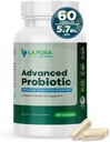 LaPura Advanced Probiótico - Premium Digestive Support for Gut & Imune Health, 60 Cápsulas - 5,75 Bilhões UFC Probióticos Incluindo De111 Strain (Bacillus subtilis) - Não-GMO, Gluten-Free, Made in USA