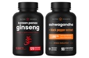 NutraChamps Coreano Ginseng Cápsulas e Cápsulas de Ashwagandha Pacote 2