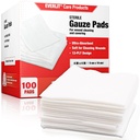 EVERLIT [Extra-Thick] 4''x4'' Sterile Gauze Pad 12-Ply, 100 Pack, Envolto Individual, Ultra Absorvente Grande Não-Woven Medical Gauze Esponjas para Cuidados com Feridas Home Primeiros Socorros Kit