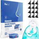 FireAnt 100 Saline Packets and 12 Reusable Saline Pods Refils Set, Compatível com Navage Nasal Care - Inclui 100 Count Salt Packets Sinus Rinse + 12 Pack Silicone Salt Pads Refil em Preto