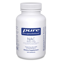 Encapsulamentos puros NAC 900 mg - N-Acetil Cysteine Amino Acid Supplement for Lung & Imune Support, Fígado & Antioxidantes* - 120 Cápsulas