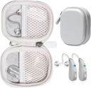 CasoSack Case for Hearing Aids compatível com EarCentic EasyCharge Rechargeable Hearing Aids também para Otofonix Elite/Encore, Banglijian, Britzgo, My Tone, LIGINN, Blaids, Lexie, Tweak (Prata)