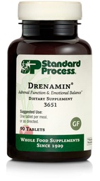 Drenamina de processo padrão - Suplemento de função adrenal para resposta ao estresse saudável - Suporta Produção de energia saudável e metabolismo - Gluten-Free, Non-Dairy & Non-Soy - 90 Comprimidos (90 Servings)