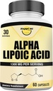 Cápsulas de Ácido Alfa Lipóico 1300mg por serviço - 30 Servings por garrafa - Suporte antioxidante para a saúde geral