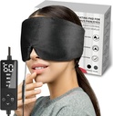 Sticro Máscara de olho aquecida com tamanho extra grande para o alívio da pressão dos olhos secos e sinusais, Ultra Soft Face Heating Pad para alívio da dor de cabeça tensão, alívio da dor de mandíbula TMJ - 3 configurações de calor e 5 cronometramento (preto)