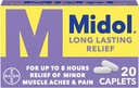 Midol Longa duração de alívio - 20 Caplets, pacote de 6