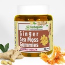 HERBOGANIC Ginger Sea Moss Gummies - Suporte à ervas para a saúde imunológica e digestiva - Desenvolvido, sem glúten e Vegan-Amigo - 60 Contagem
