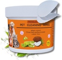 Toalhitas para cães Limpador de olho de gato limpa gatos Limpador de ouvido de cão removedor de manchas de cão Toalhitas 100PCS 3 polegadas Toalhitas de água Limpador de patas de cão Limpador de olhos de estimação Limpas de olho de cachorro removedor de manchas de lágrimas Toalhitas de cão