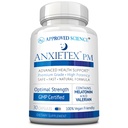 Aprovado Ciência Anxietex Noite - Fácil Preocupação e descontentamento, Sono Bem - Valeriano, Paixão Flor, Camomila - 30 Cápsulas - Vegan Suplemento - Made in the USA