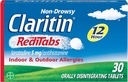 Claritin RediTabs 12 horas Alergia Medicina, Não-Drowsy Prescrição Força Alergia Alívio, Loratadina Anti-histamínico Comprimidos, 30 contagem, pacote de 2