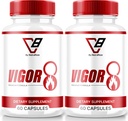 NutraRize (2 Pack) Vigor 8 para homens, Vigor 8 comprimidos fórmula de reforço masculino, vigor Oito cápsulas Suplemento Teste Boost, Vigor8 Stamina Booster Reviews Horny Goat Weed Tongkat Ali (120 cápsulas)