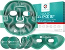 Máscara de Gelo de Refrigeração Medi Grade e Máscara de Cooling Eyes Puffy & Migraine Relief - Self Care Face Ice Pack com ChillGel Face Ice Mask Technology - Cooling Face Mask, Eye Pads e Bag