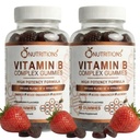 O NUTRIÇÕES Vitamina B Complex Vegan Gummies com vitamina B12, B7 como Biotina, B6, B3 como Niacin, B5, B6, B8, B9 como Folato para Stress, Energia e Sistema Imune Saudável (2 Pack)