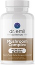 DR. NUTRITION 10 Suplemento de Cogumelo para Clareza Mental, Foco e Suporte Imune - Suplemento Nootrópico de Cogumelo Funcional com Extrato de Mane de Leões, Cordyceps, Turkey Tail & More