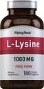 Piping Rock L-Lysine 1000mg □ 180 Caplets □ Forma Livre □ Vegetariano, Não-GMO, Gluten Free
