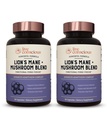 Live Conscious Lions Mane Mushroom Supplement Cápsulas para Suporte ao Cérebro w/Lion's Mane, Cordyceps, Reishi e Peru Tail Mushrooms - Suplemento de Memória Cognitiva para Cérebro (2-Pack)