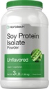 Horbaach proteína de soja isolate pó de 3 lb desaromaso, para mulheres e homens, vegetariano, Vegan, não-GMO, e sem glúten