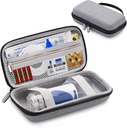 Caixa portátil de nebulizador para viagem, casos de inalação para crianças e adultos Handheld Asthma Machine, suprimentos médicos organizador, casos de organizador eletrônico para cabo, carregador (Grey)