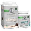 Sunwarrior Creatina Pó & Vanilla ativo proteína orgânica em pó conjunto       , Pacote & Salvar , Vegan Protein Plus Creatina mono-hidratada sem sabor ( 60 Servings sem sabor, 20 Servings Chocolate)