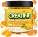 Creatina Mono-hidratada Gummies para homens e mulheres 120 CT - 5600mg de Creatina Mono-hidratada por serviço, Creatina mastigável Mono-hidratada para apoio muscular & Energia Boost, Açúcar Livre, Vegan (Mango Flavor)