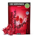 PóVitamina Eletrólitos Pó Plus (100 Servões) Hibisco Eletrolito Pó Zero Caloria Keto,0 Açúcar, Sem Maltodextrina,1000mg Potássio,120mg Cálcio,120mg Magnésio, Hydration Powder