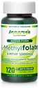 Folato bioativo (L-5-MTHF 1000mcg, Folato 1700mcg) – Suporte Cérebro e Humor, Cápsulas Fácil de Sufocar, 120 Veg