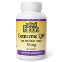 Factores Naturais Coenzima Q10 - Suplemento de Apoio Antioxidante Suporta Produção de Energia Celular - Melhor Absorção Ajuda Função Coração Saudável - 50 mg, 60 Softgels (60 Servings)