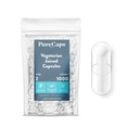 PureCaps EUA - Cápsulas vegetarianas Vegan Pill Vazio Tamanho 2 , 1,000 comprimidos integrados , Clear , Não-GMO certificado , SLS Gluten, Preservative Free