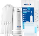 Sistema de Irrigação nasal - SIMPOW Limpador de Nariz Neti Elétrico - Máquina de Lavagem de Seno com 4 Modos para Lavagem de Nariz - Irrigador Nasal com 40 Embalagens Salina para Flush de Seno e Alivio