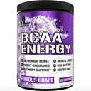 EVL BCAAs Aminoácidos Pó - BCAA Energia Pré-Aperfeiçoamento Pó para Recuperação Músculo Crescimento Lean e Endurance - Reidratação Pós-Aperfeiçoamento Recuperação Bebida com Cafeína Natural - Uva Furiosa