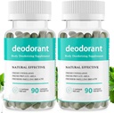 Suplemento de desodorização de corpo completo, Suplemento de desodorantes naturais, Derrota Odor Cápsula naturalmente, Cápsulas de clorofila para Mulheres e Homens 90 Contagem