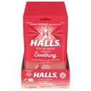 Garganta calmante (anteriormente halls breezers) Gotas cremosas de garganta de morango, 12 sacos de 25 gotas (300 gotas totais)
